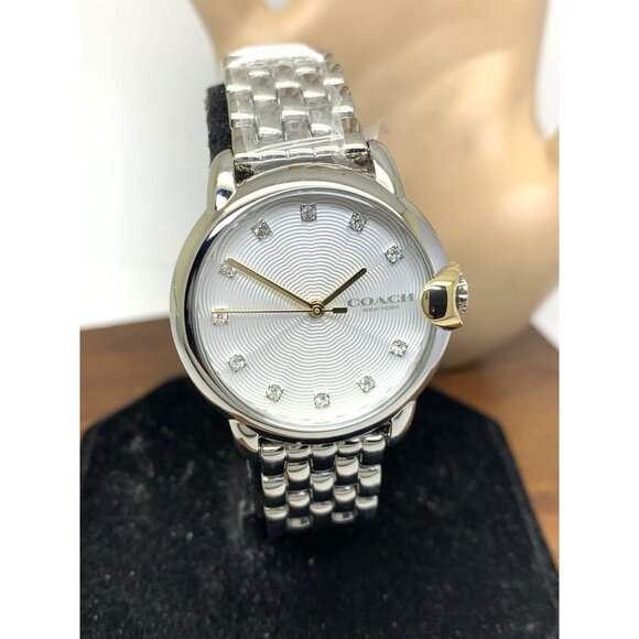 Coach Women\'s Watch 14503818 Arden Quartz Gemmed Silver Stainless Steel 32mm